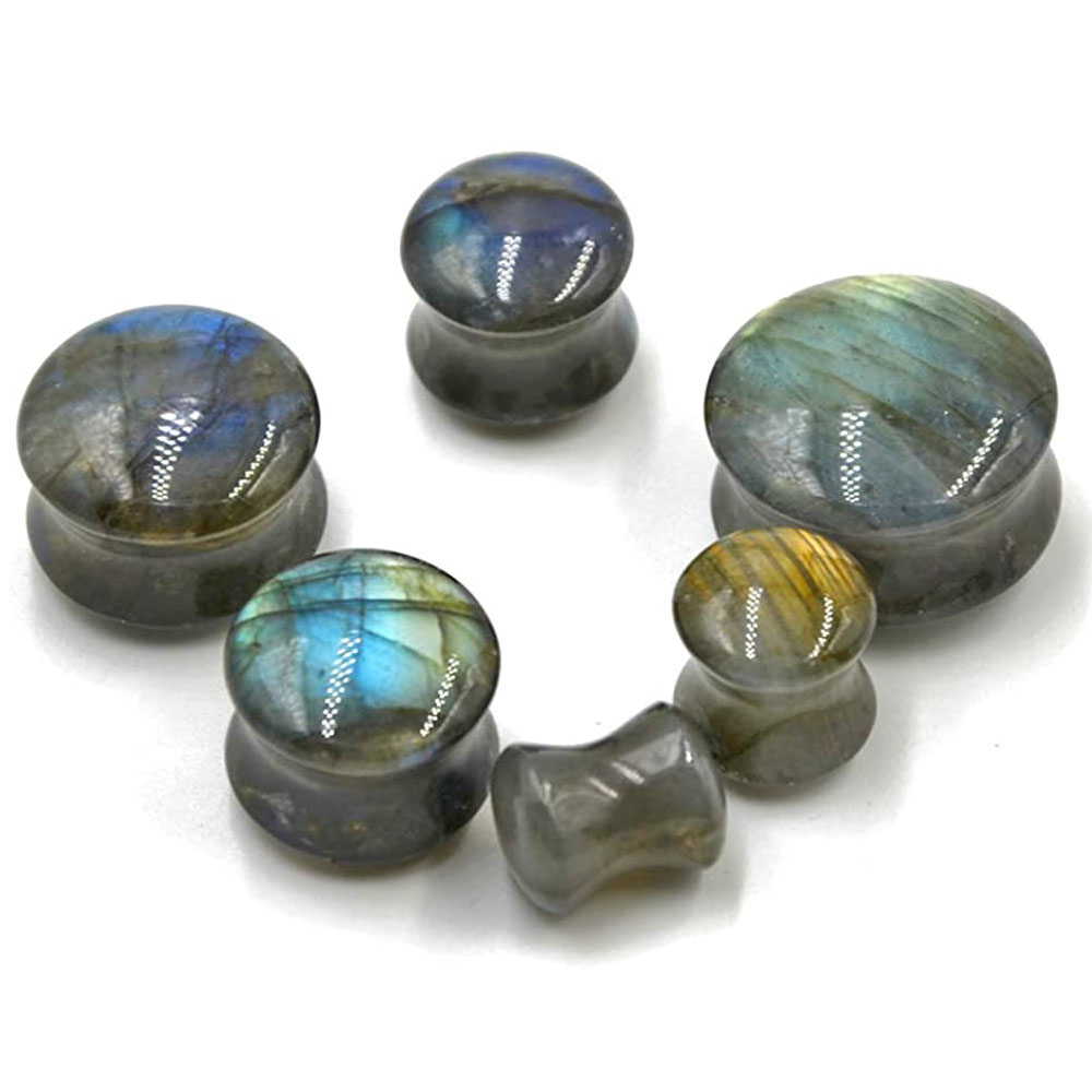 Body Jewelry Gauges - WKOUD 1PC Labradorite Stone Ear Flesh