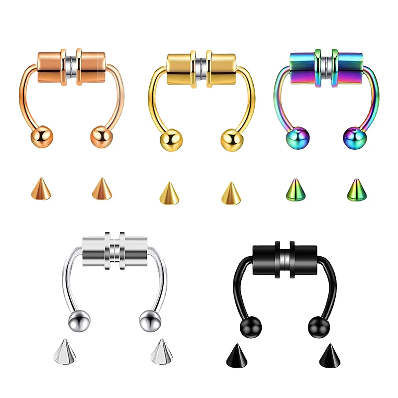 Body Jewelry Septum - Fake Piercing Nose Ring Hoop Septum