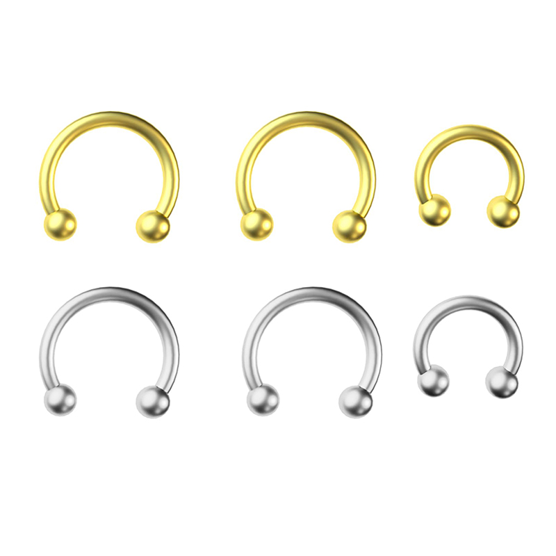 Body Jewelry Septum - 5pcs/lot Stainless Steel 18G Horseshoe Circular