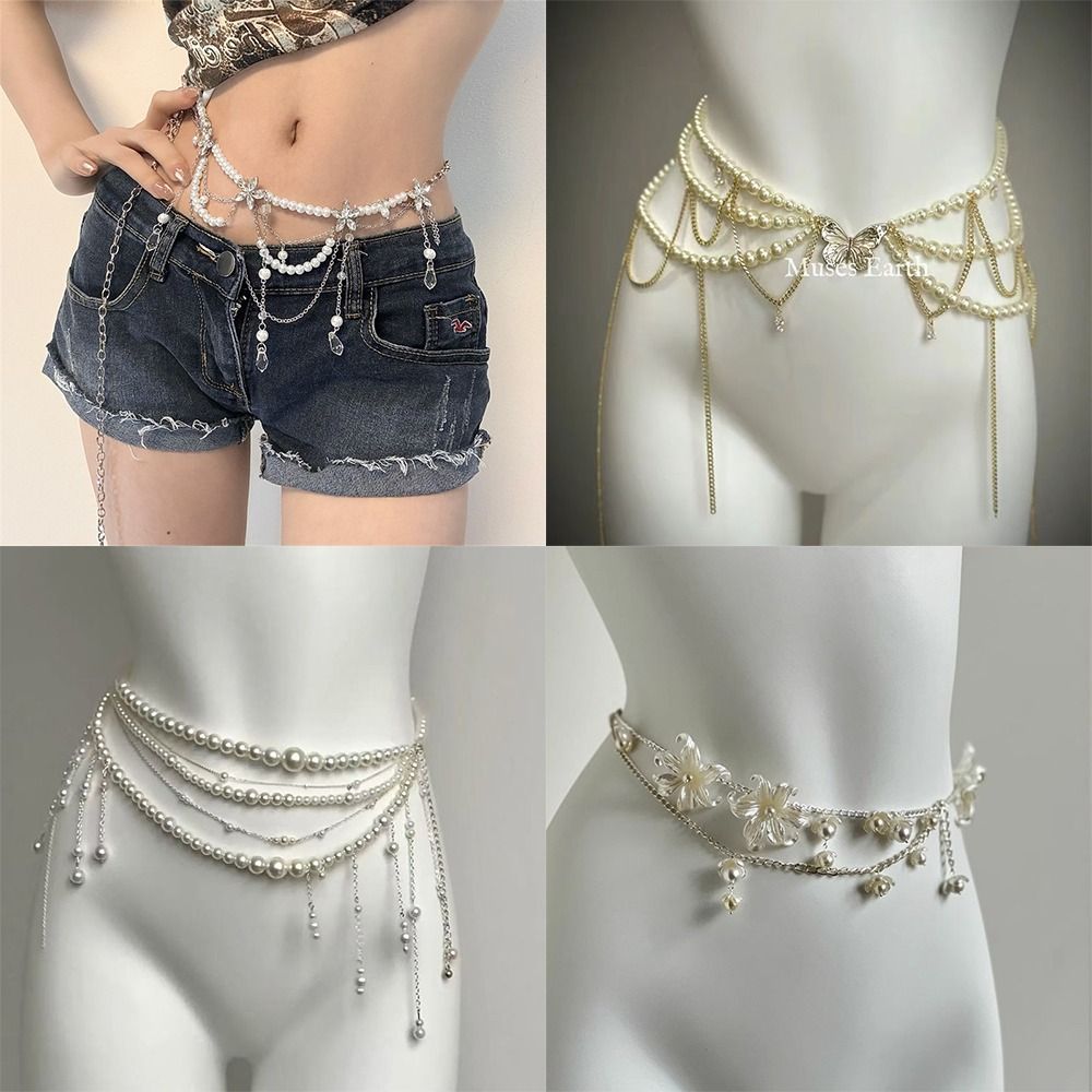 Body Jewelry Ends - Fashion Elegant Pearl Waist Chains Waist
