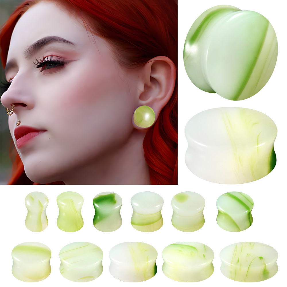 1/2/22PCS Glass&Stone Round Ea - Body Jewelry Gauges 评论和价格
