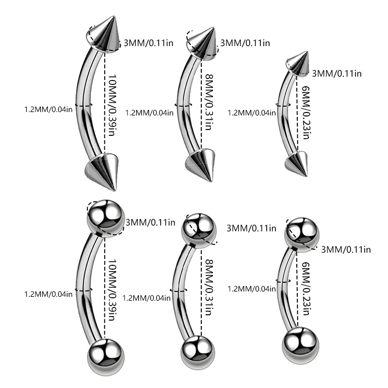 3PCS Eyebrow Piercing Jewelry  - Body Jewelry Gauges 评论和价格