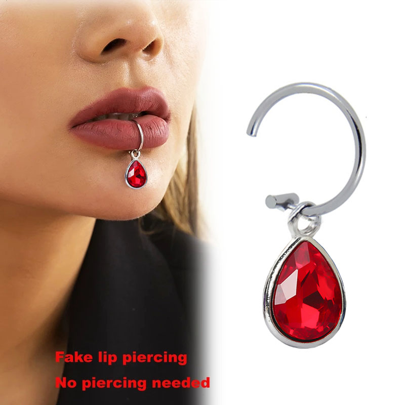 1Pc Fake Piercing Lip Clip Per - Body Jewelry Septum 评论和价格