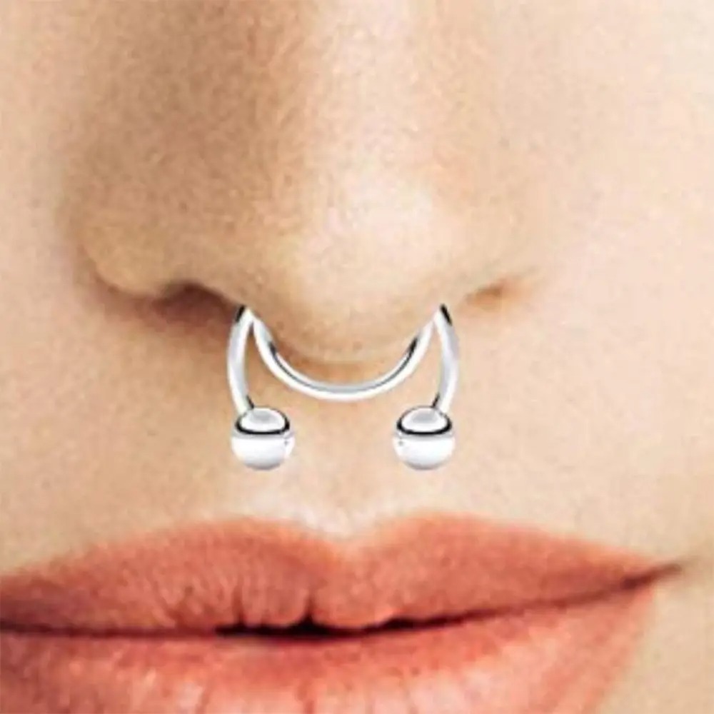 2pcs Stainless Steel Fake Sept - Body Jewelry Septum 评论和价格