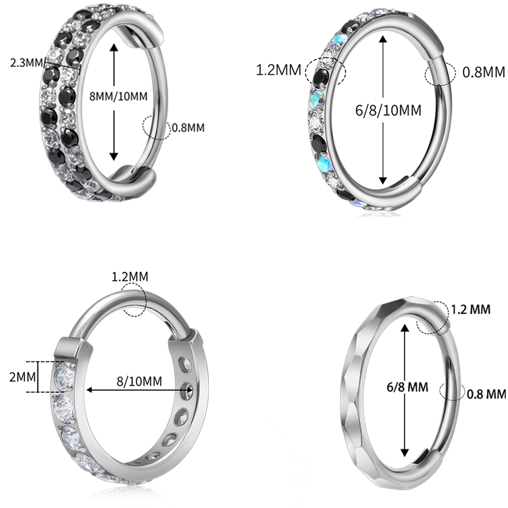 G23 Titanium Faceted CZ Hinged - Body Jewelry Septum 评论和价格