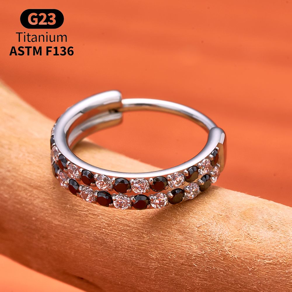 G23 Titanium Faceted CZ Hinged - Body Jewelry Septum 评论和价格