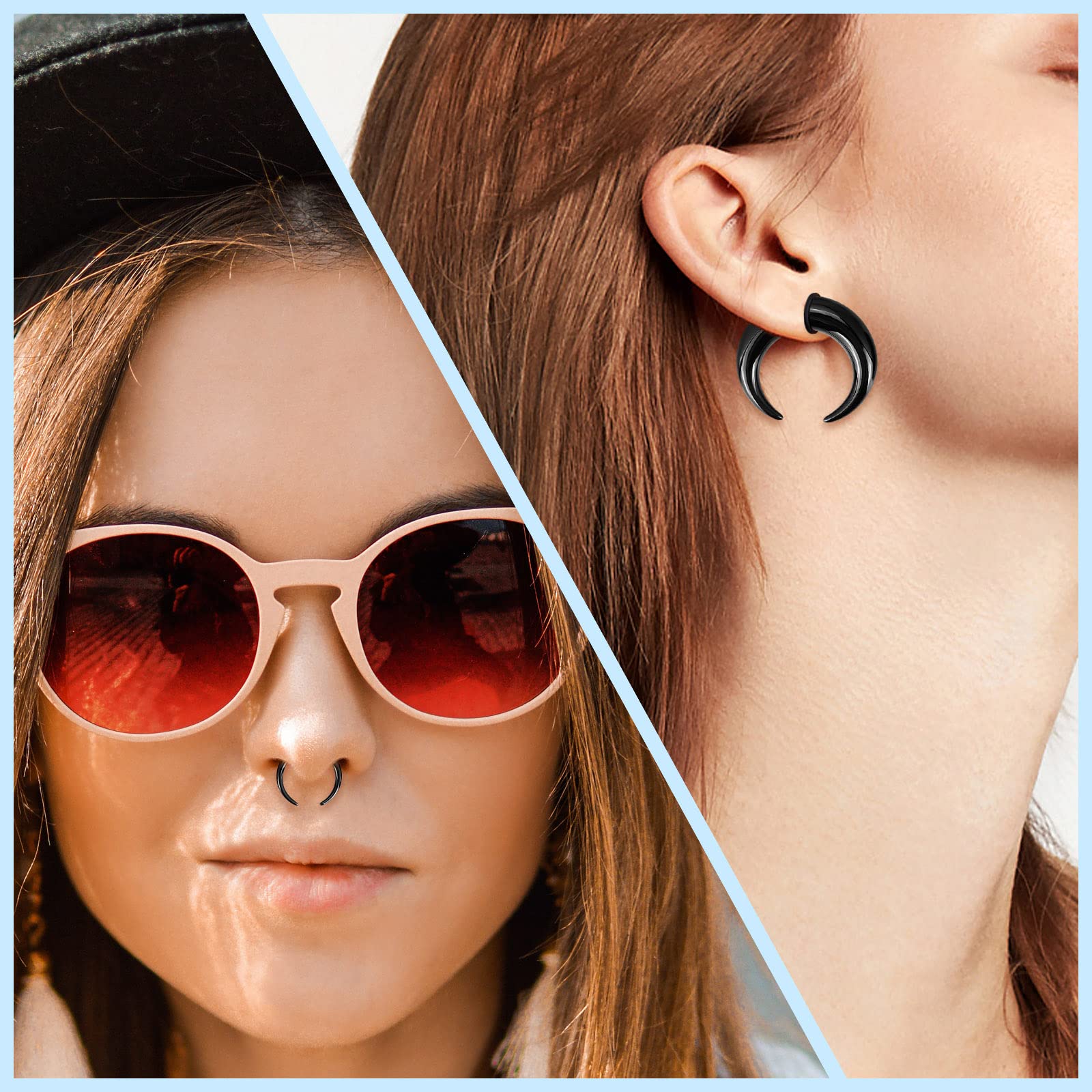 18Pcs Acrylic Septum Pincher T - Body Jewelry Gauges 评论和价格