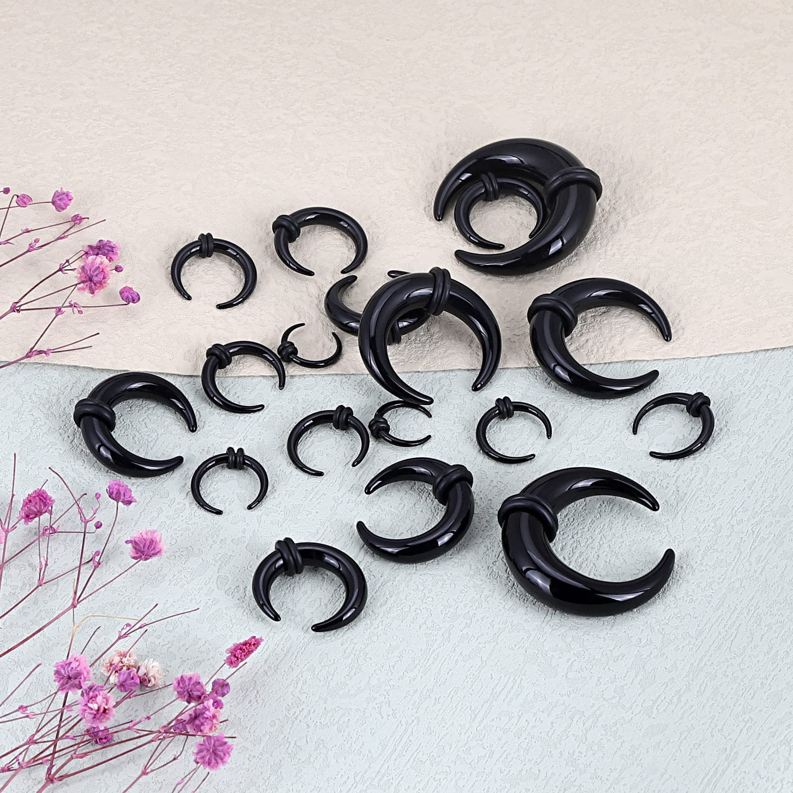 18Pcs Acrylic Septum Pincher T - Body Jewelry Gauges 评论和价格