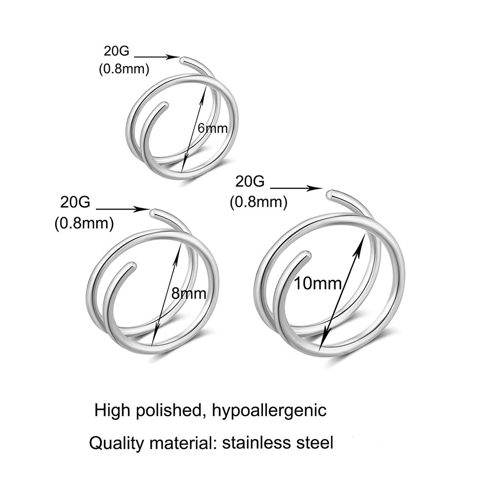 1PC Stainless Steel 316 Double - Body Jewelry Septum 评论和价格