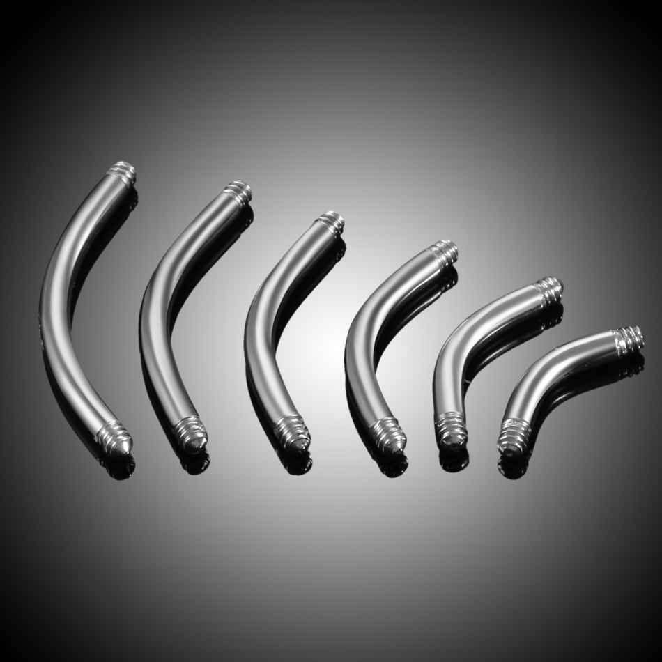 100Pcs/lot Steel Piercing Bana - Body Jewelry Gauges 评论和价格