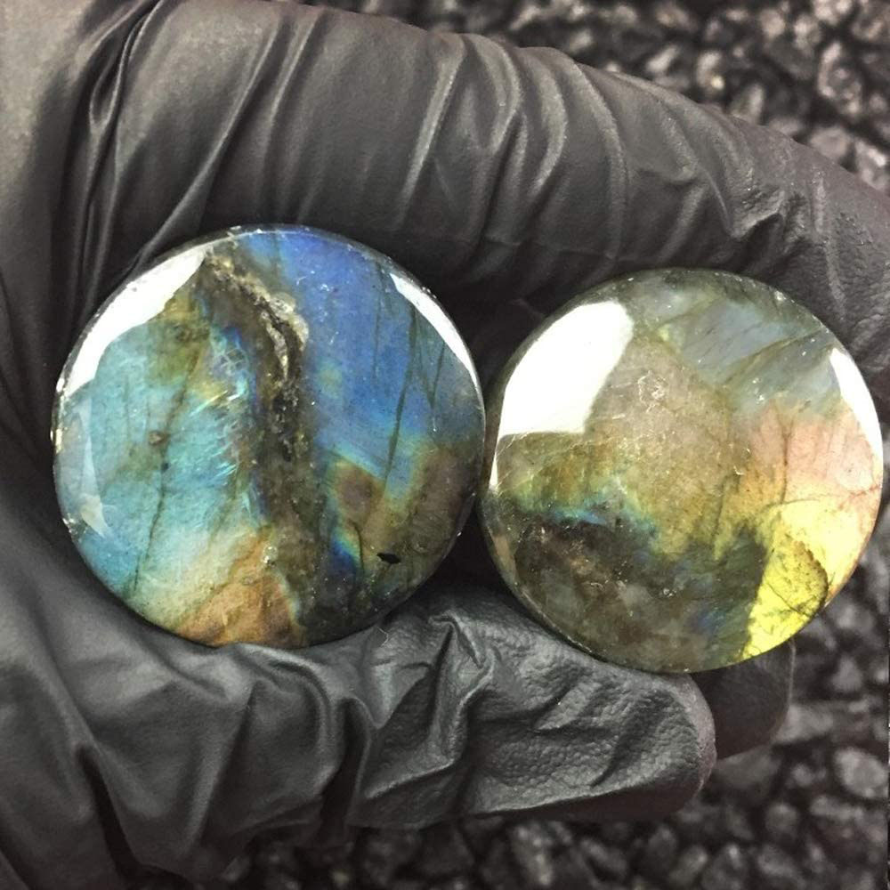 WKOUD 1PC Labradorite Stone Ea - Body Jewelry Gauges 评论和价格
