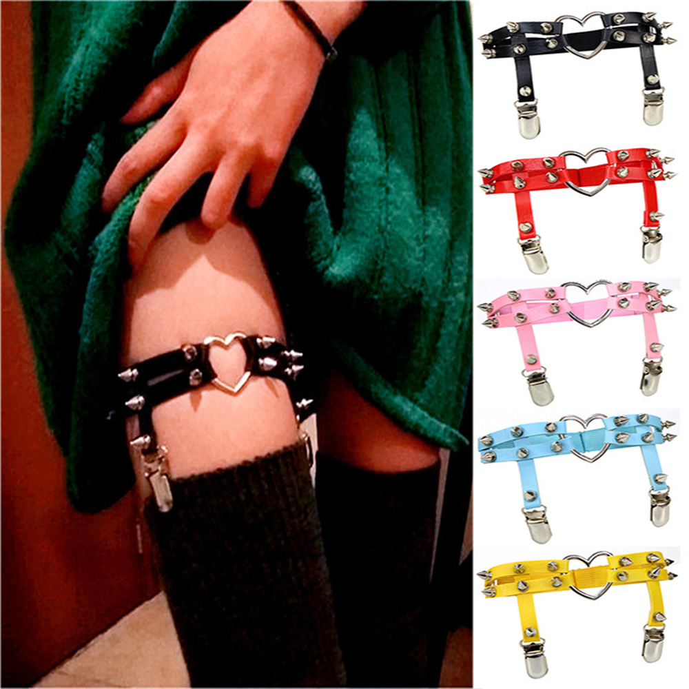 1Pcs Women Punk Goth Heart PU  - Body Jewelry Ends 评论和价格