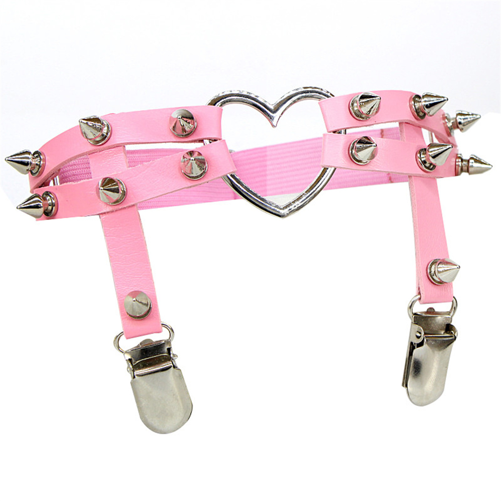 1Pcs Women Punk Goth Heart PU  - Body Jewelry Ends 评论和价格