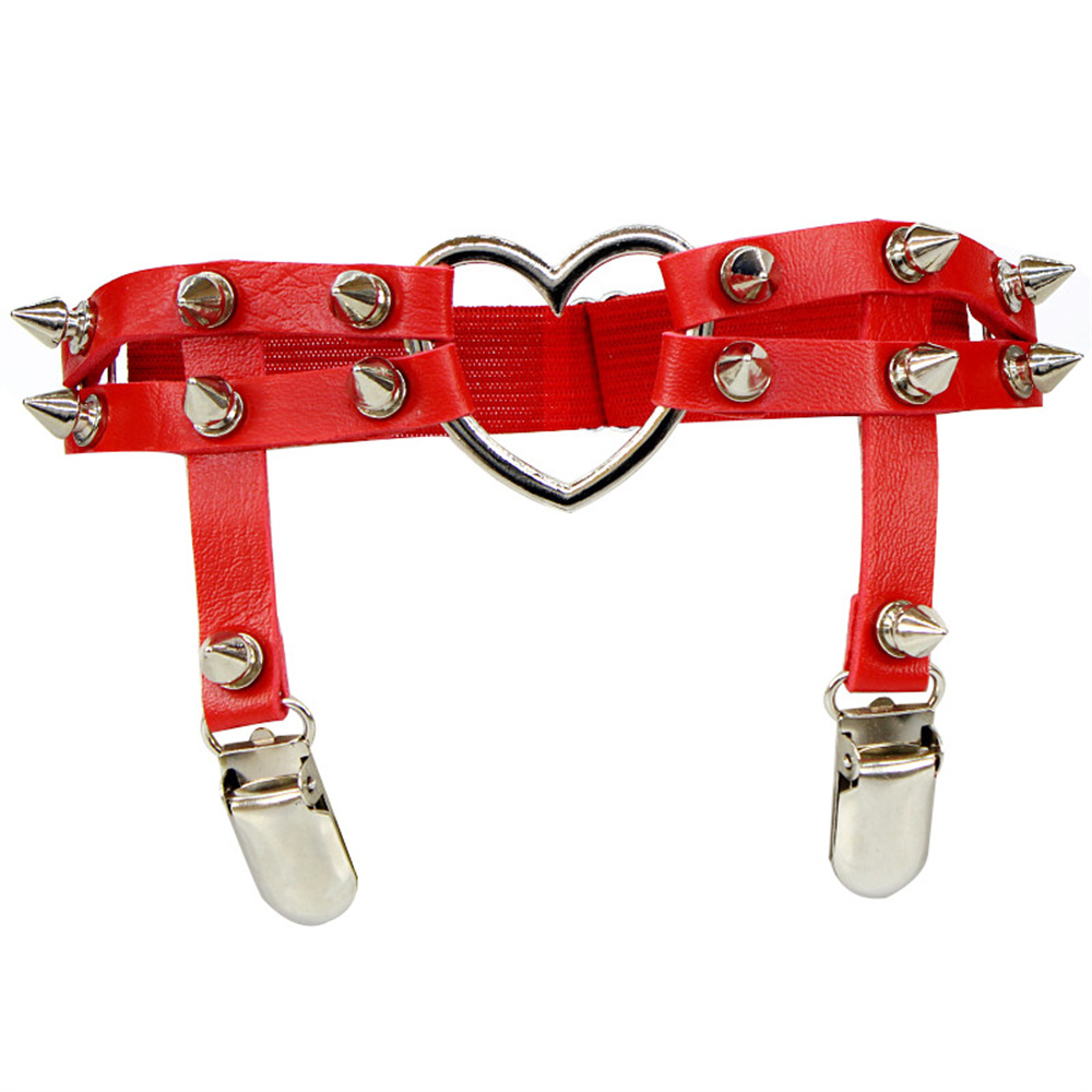 1Pcs Women Punk Goth Heart PU  - Body Jewelry Ends 评论和价格