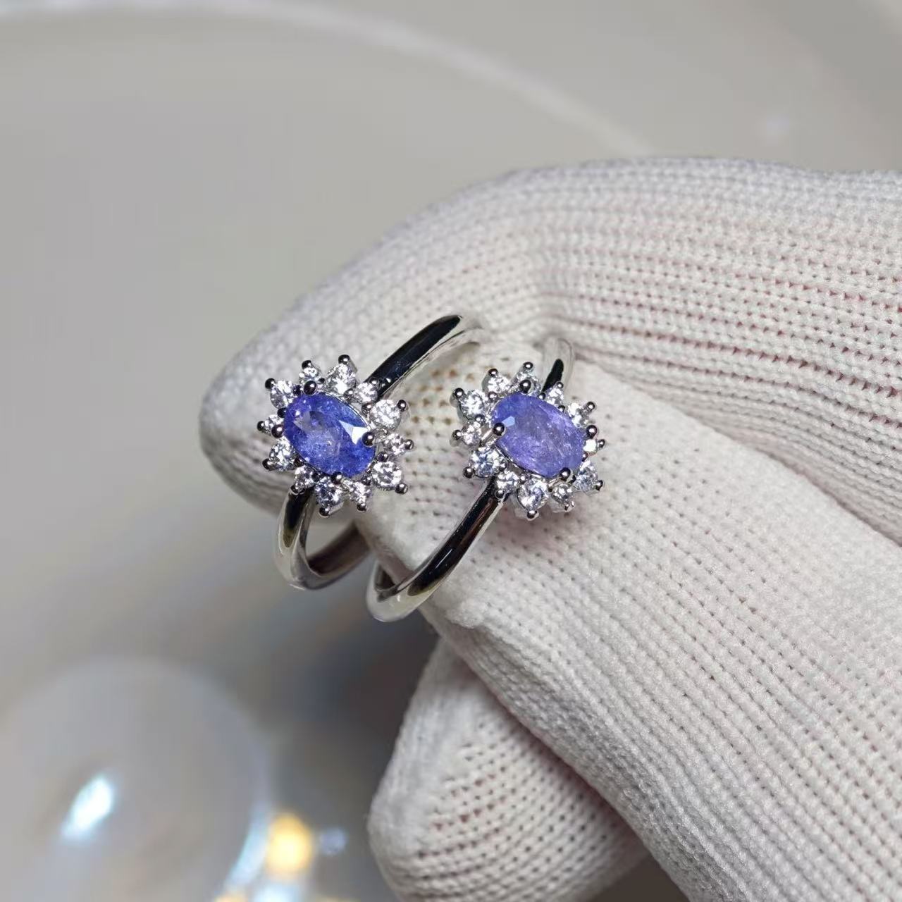 Natural Tanzanite Ring Adjusta - Body Jewelry High Quality 评论和价格