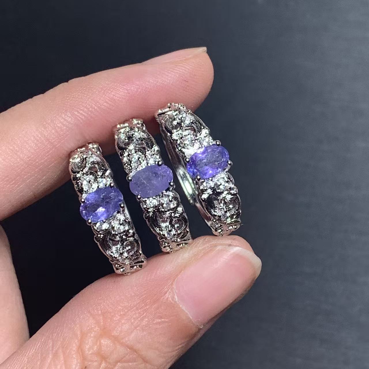 Natural Tanzanite Ring Adjusta - Body Jewelry High Quality 评论和价格