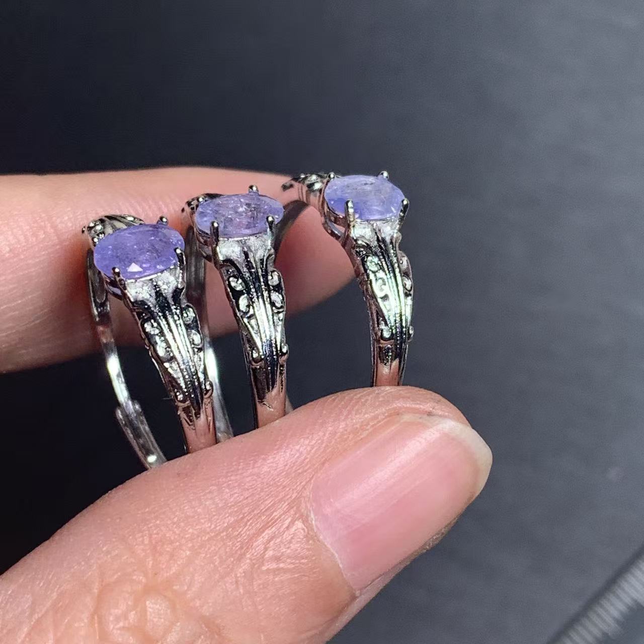 Natural Tanzanite Ring Adjusta - Body Jewelry High Quality 评论和价格