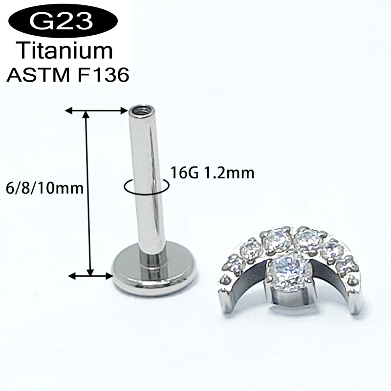 G23 Titanium Crescent-Moon-des - Dermal Anchor Top 评论和价格
