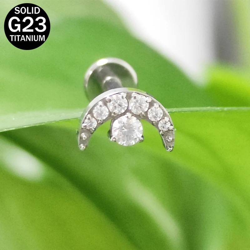 G23 Titanium Crescent-Moon-des - Dermal Anchor Top 评论和价格