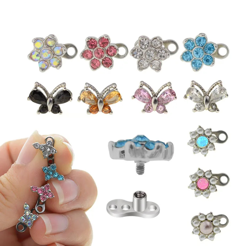 1PC 100% Surgical Steel 14G Mi - Dermal Anchor Top 评论和价格
