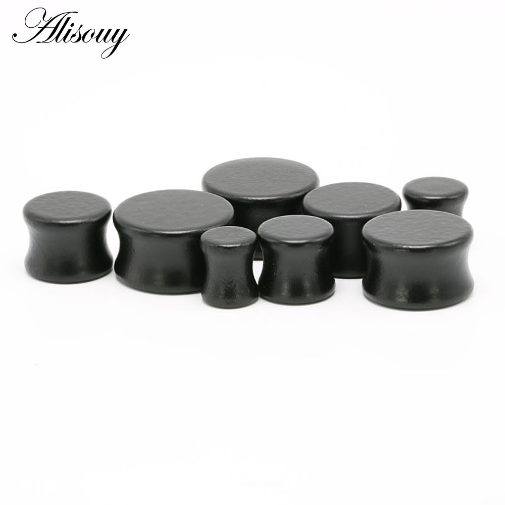 1PC Fashion Ear Plugs Wood Fle - Body Jewelry Gauges 评论和价格