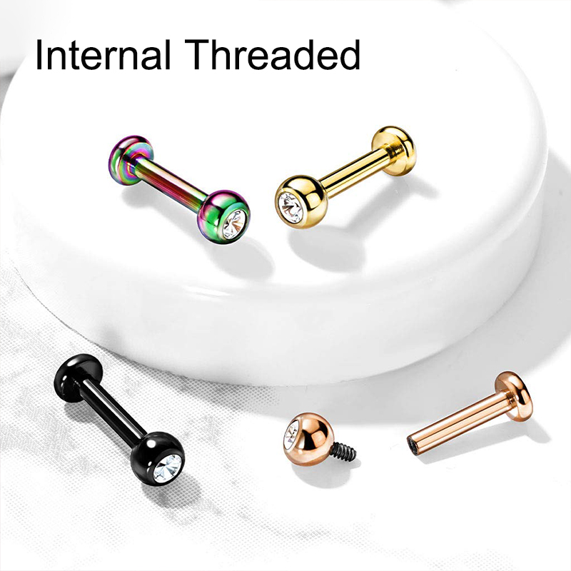 16G Surgical Steel Ball Top CZ - Body Jewelry Septum 评论和价格