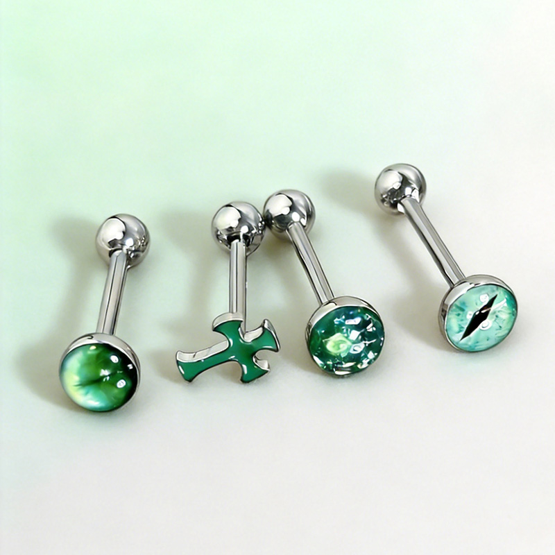 1Pc High-Quality Trendy Green  - Body Jewelry High Quality 评论和价格