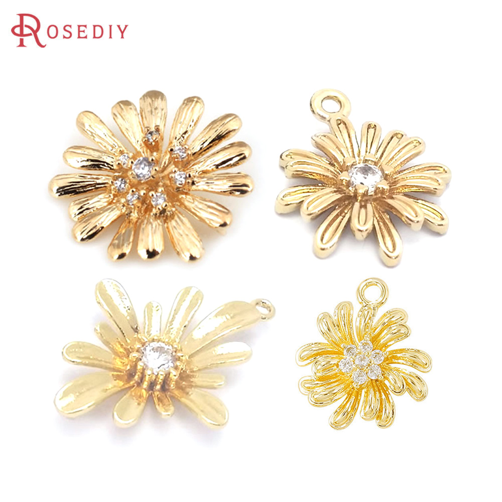 18K Gold Color Brass Sunflower - Body Jewelry High Quality 评论和价格