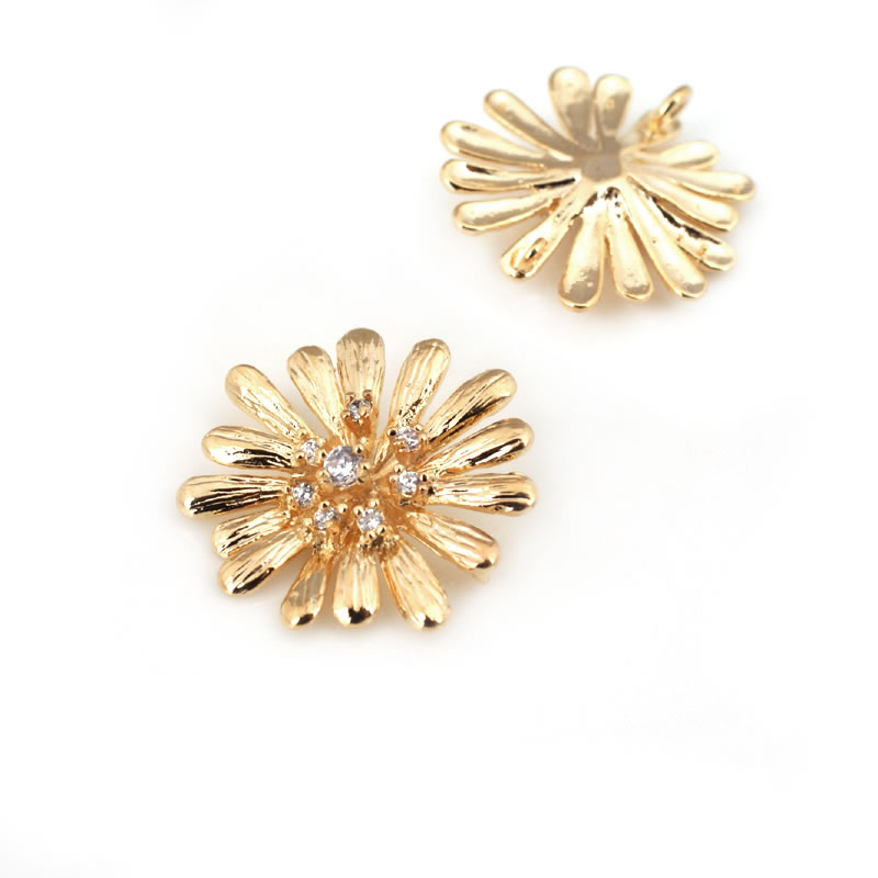 18K Gold Color Brass Sunflower - Body Jewelry High Quality 评论和价格