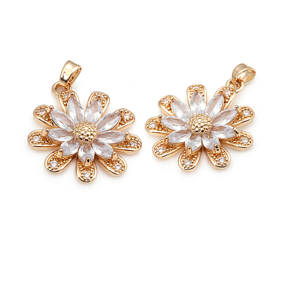 18K Gold Color Brass Sunflower - Body Jewelry High Quality 评论和价格