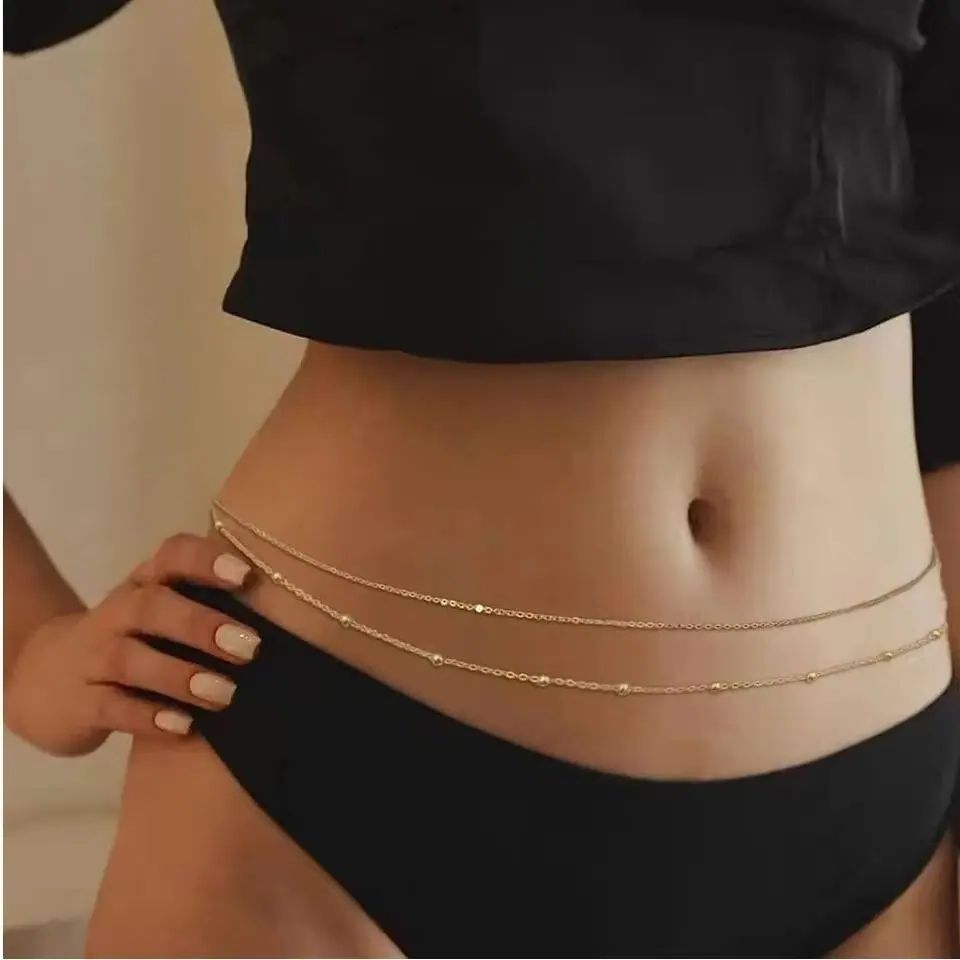 HipHop Double Layers Belly Cha - Body Jewelry Ends 评论和价格