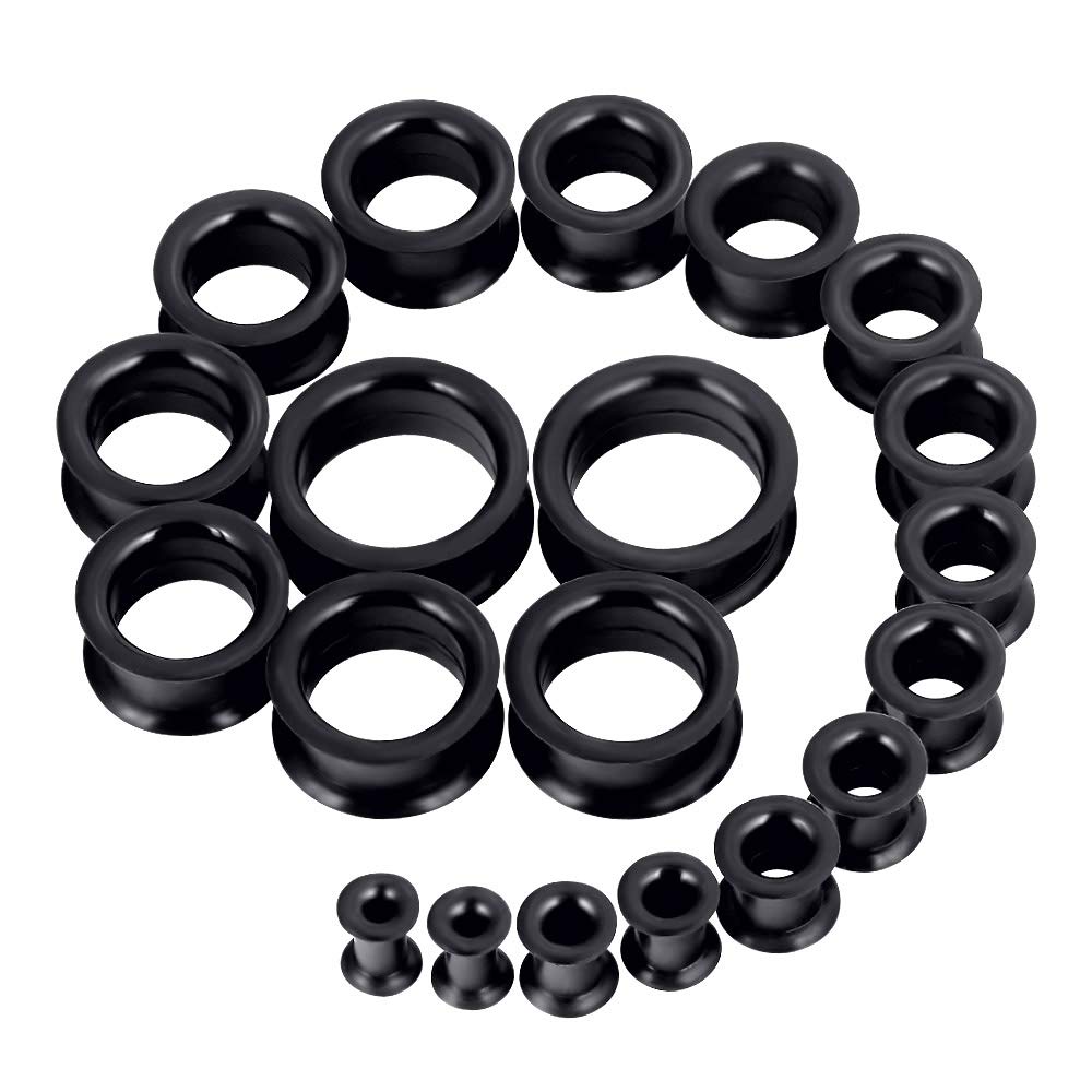 Pair Supersize Flexible Black  - Body Jewelry Gauges 评论和价格