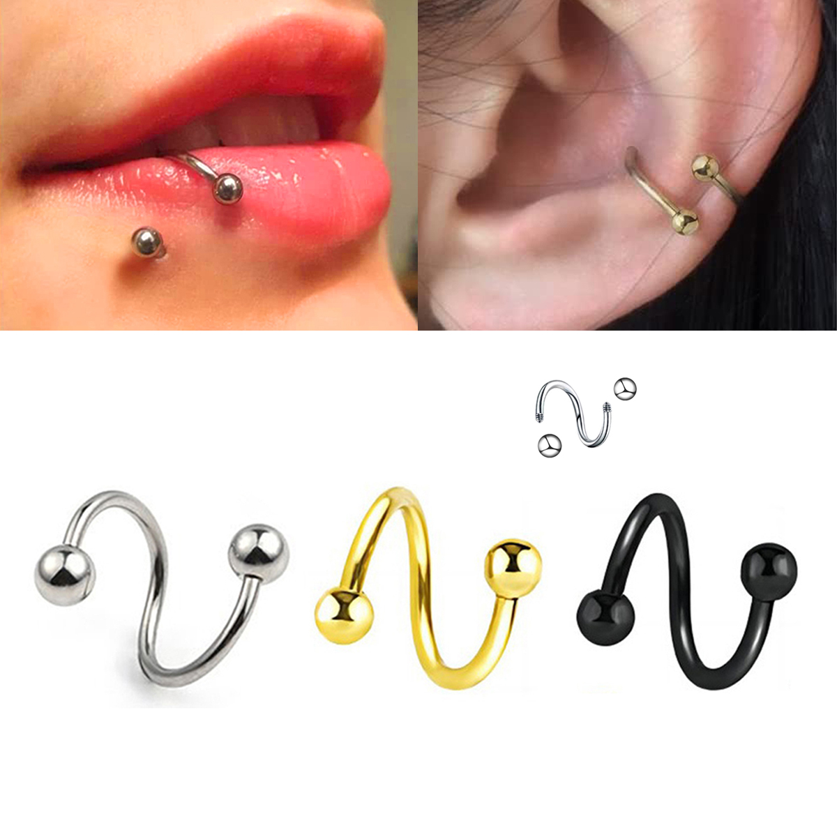 Women's Spiral Earrings Pierci - Body Jewelry Septum 评论和价格
