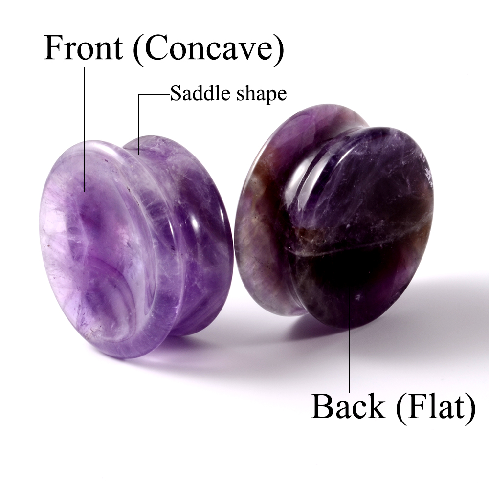 Pair Stone Ear Gauges Double F - Body Jewelry Gauges 评论和价格