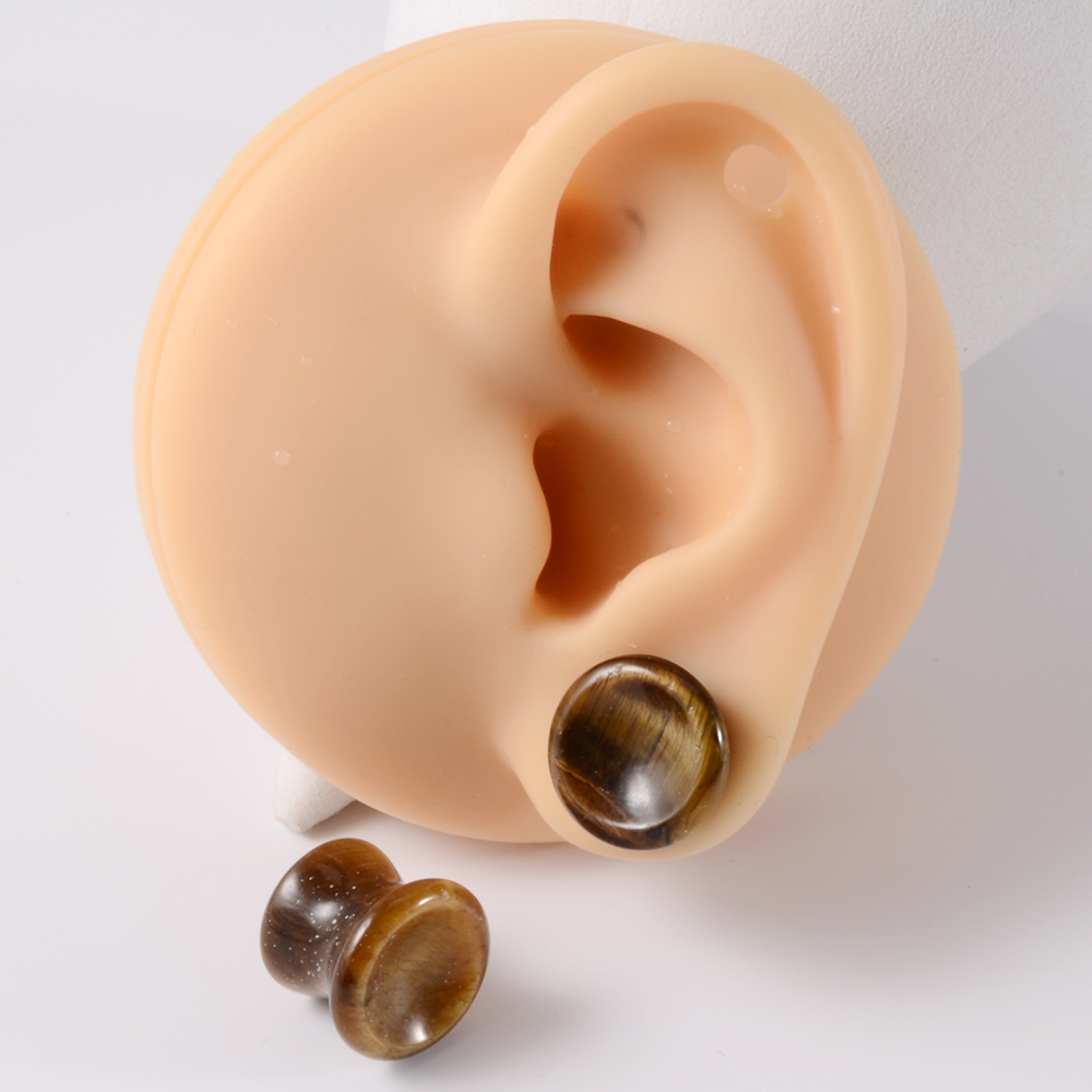 Pair Stone Ear Gauges Double F - Body Jewelry Gauges 评论和价格