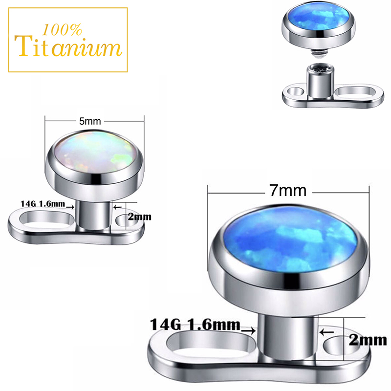 1Pcs Opal Micro Dermal Piercin - Dermal Anchor Top 评论和价格