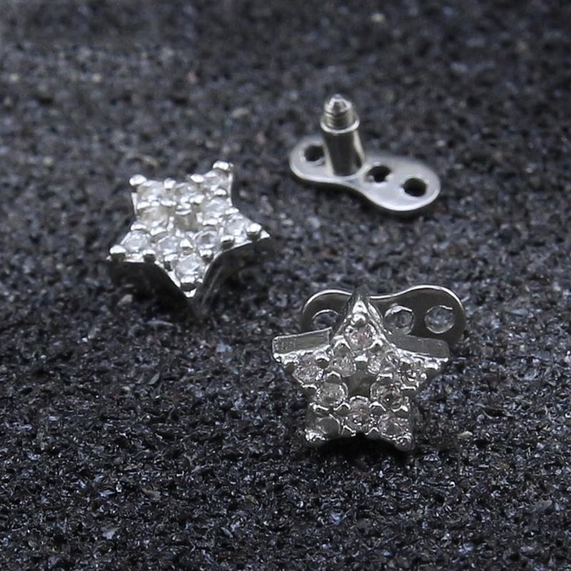  Sparkling Cubic Zirconia Derm - Dermal Anchor Top 评论和价格